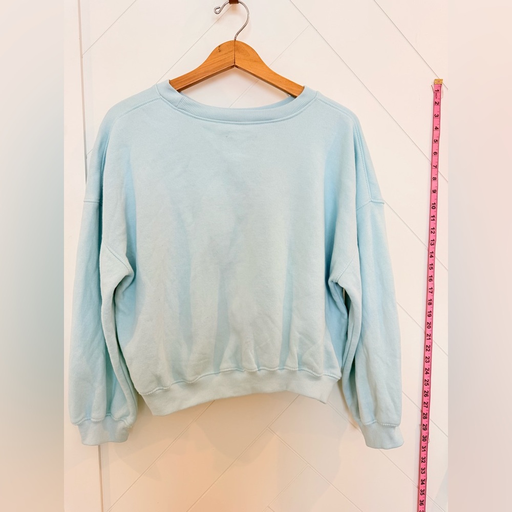 Living Fully Co. by Mallory Ervin Light Blue "Not Today Cupid" Sweatshirt, Med - Picture 6 of 7